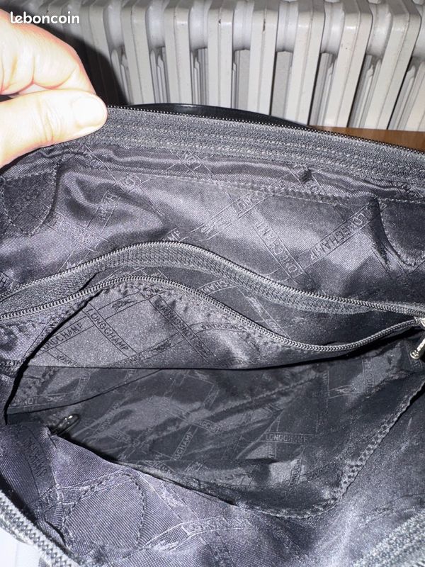 Sac Longchamp Le Pliage Cuir noir authentique - Tres bon etat avec pochette (image 9)