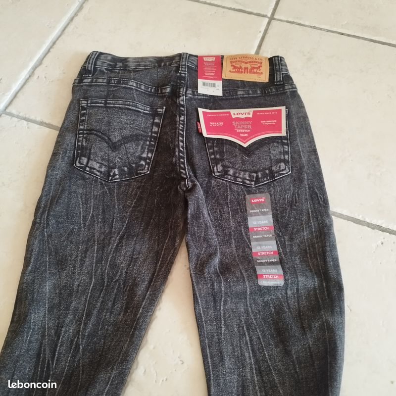 Levi's skinny taper stretch noir garçon 12 ans (image 3)