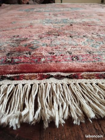 Authentique tapis d'Orient 173x218 kilim fait main en laine rouge et