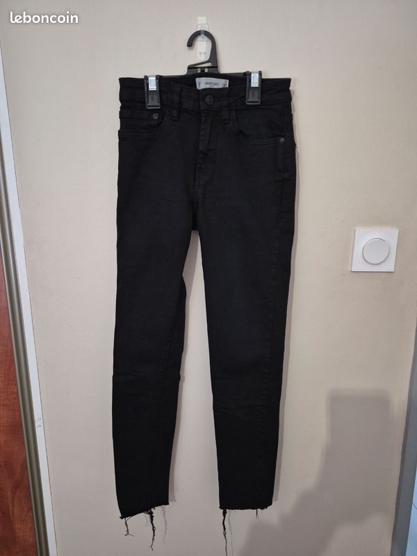 Jean Skinny Kaki Mango - Taille 2 - Modèle Skinny Avec Motif Géométrique Sur Le Côté - Neuf Avec étiquettes