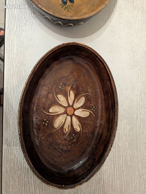 2 grands plats en poterie alsacienne peints (image 2)