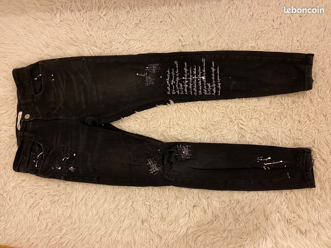 Pantalon Jeans Zara Noir Kids - Taille 13/14 Ans, Coupe Moulante, Occasion Très Bon État