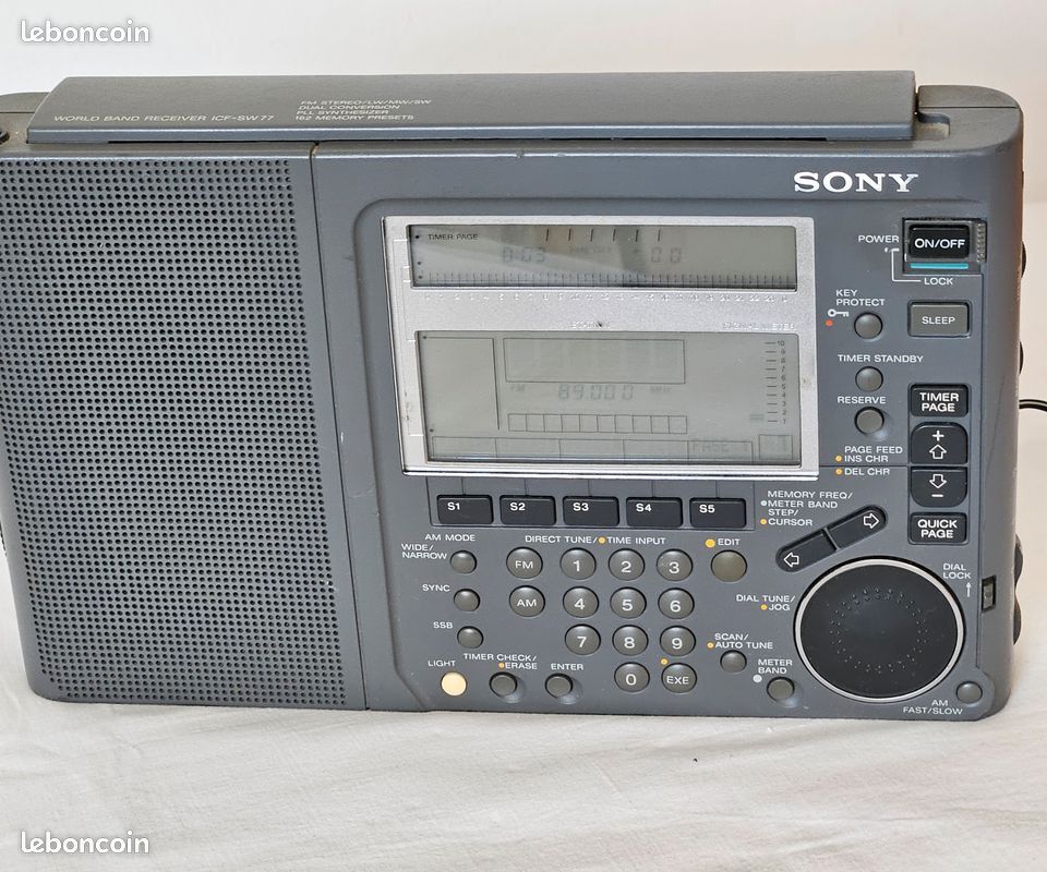 Sony icf-sw77l word band receiver ondes courtes sw- mw -lw - fm stereo tres bon etat (image 2)