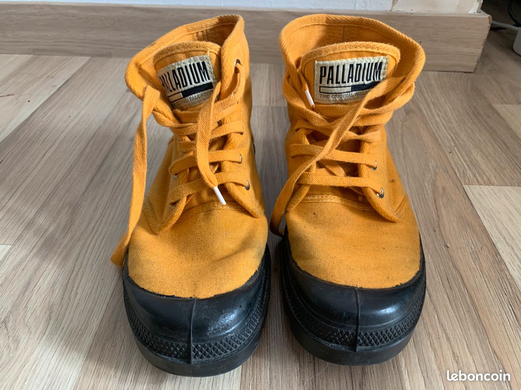 Boots Palladium en toile - Jaune moutarde - Chaussures (image 1)
