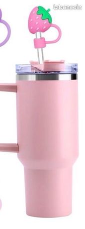 Bouchon De Couverture Pour Gobelet Stanley 30-40 Oz – Strass Cristal Blanc, Paille 10 Mm