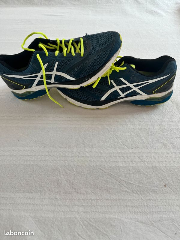Basket Asics 45 bleu jaune sport (image 1)