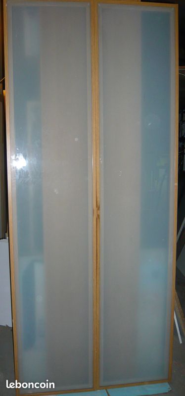 Armoire Pax Ikea 100x236x58 chêne avec 2 Portes Verre mat (image 2)
