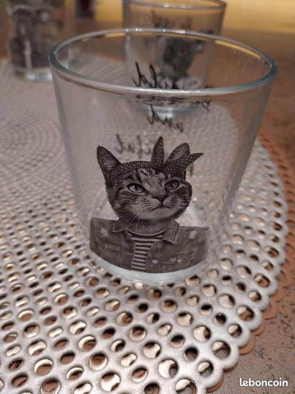 LOT DE 5 grands verres motifs oiseaux perroquets vintage EUR 24,00