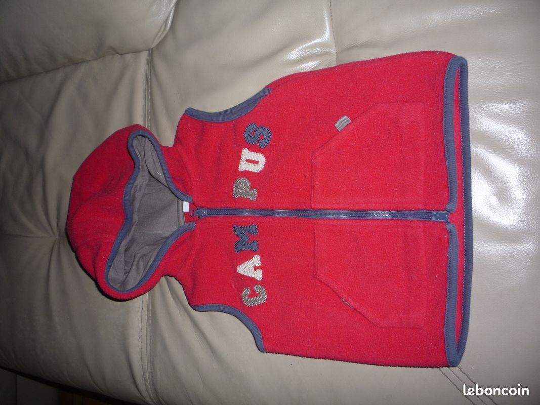 Gilet rouge 18 mois sans manche polaire garçon (image 1)