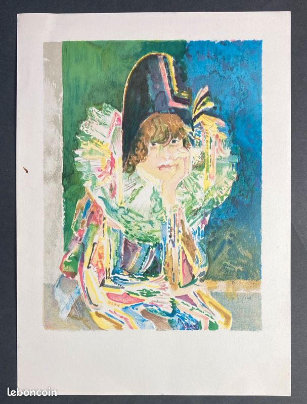 Paul COLLOMB "Arlequin" Lithographie signée dans la planche (image 1)