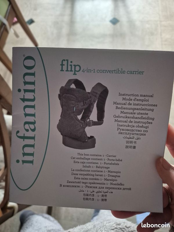 Porte-bébé Infantino Flip 4-en-1 - Excellent état avec manuel (image 3)