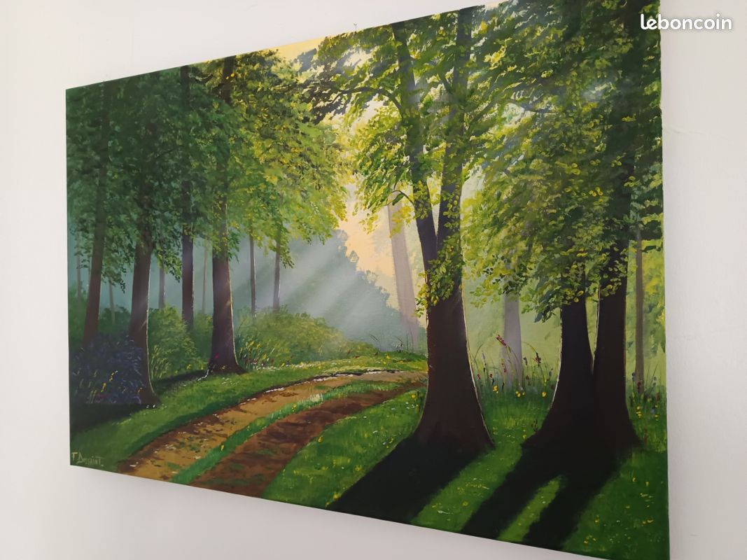 Tableau peinture forêt lumineuse (image 3)