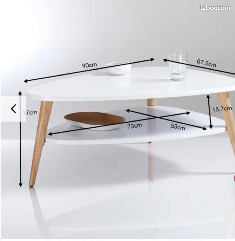 Table basse scandinave double plateau (image 1)