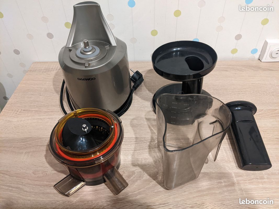 Daewoo DFRESH100 Extracteur à Jus Argent - Slow Juicer 150W Avec Vis Sans Fin