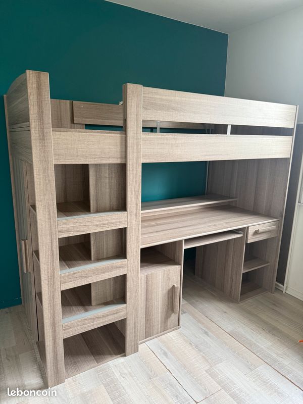 Lit superposé avec bureau conforma (image 1)