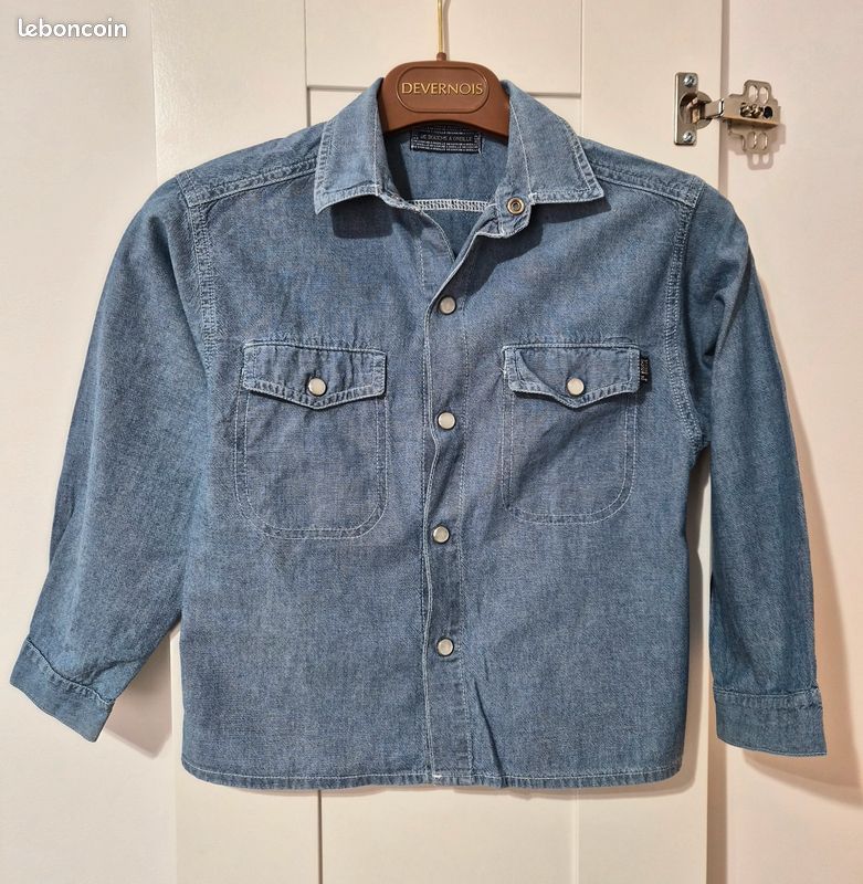 Chemise Garçon En Jean Bleu Taille 6 Ans - Occasion En Très Bon état, Idéale Pour Un Look Casual