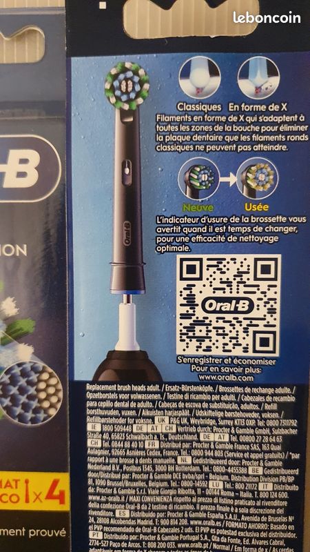 Kit De 4 Brossettes De Rechange Oral-B PRO CROSS ACTION - Neuf, Pour Brosses à Dents électriques