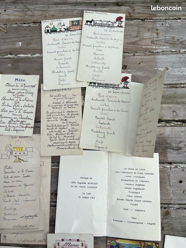 Menu Ancien 1922 - Décor Guirlande Florale Et Jeux De Mots - Collection - France
