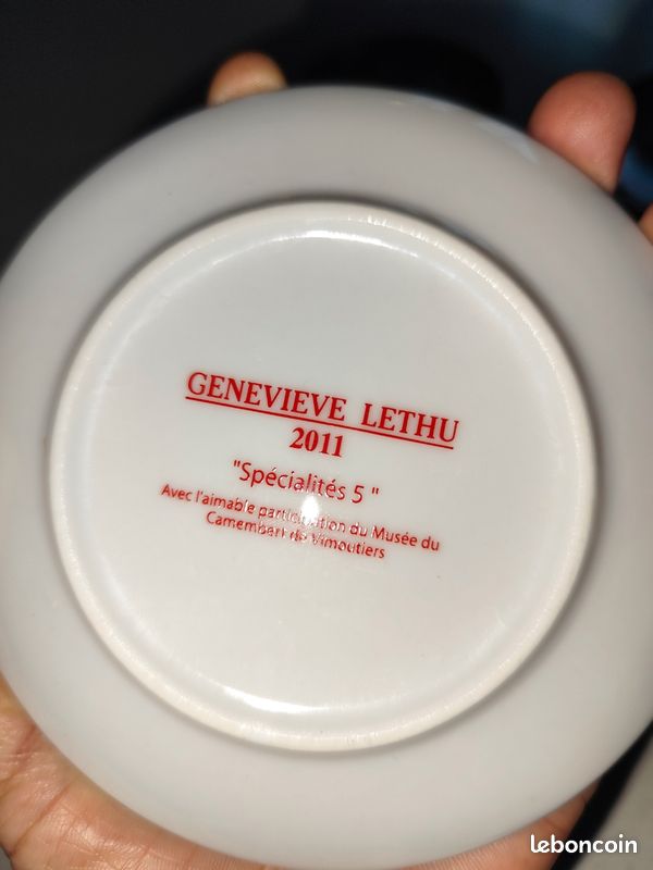 Lot De 4 Assiettes à Fromage Geneviève Lethu - Décor Étiquettes