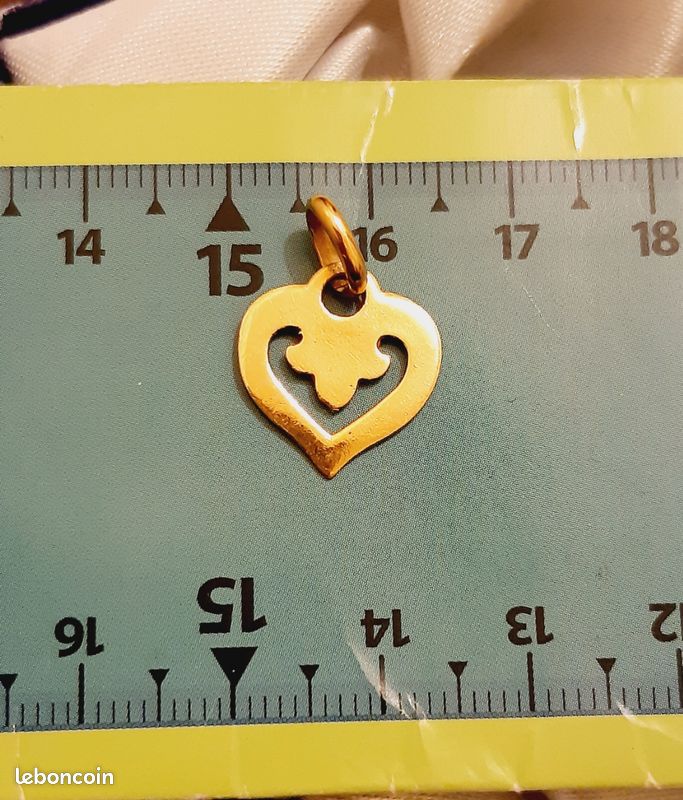 Pendentif Vintage En Or 18 Carats Forme Dé - Jeu Et Chance - Collier Mi-long - Occasion