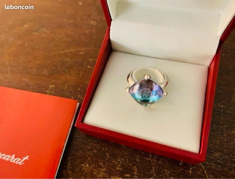 Bague Médicis cristal bleu Baccarat Montres Bijoux