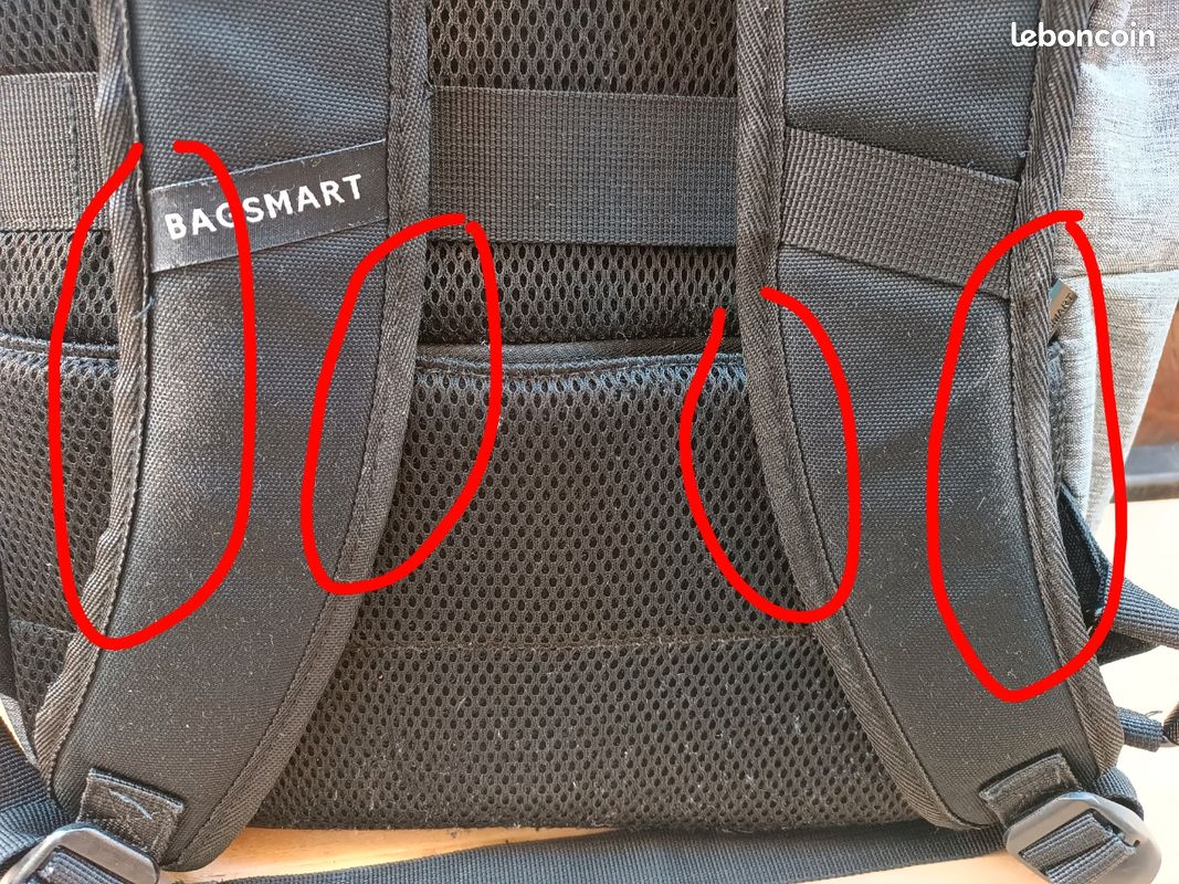 Cartable sac à dos pour ordinateur écolier collégien lycéen gris noir (image 7)