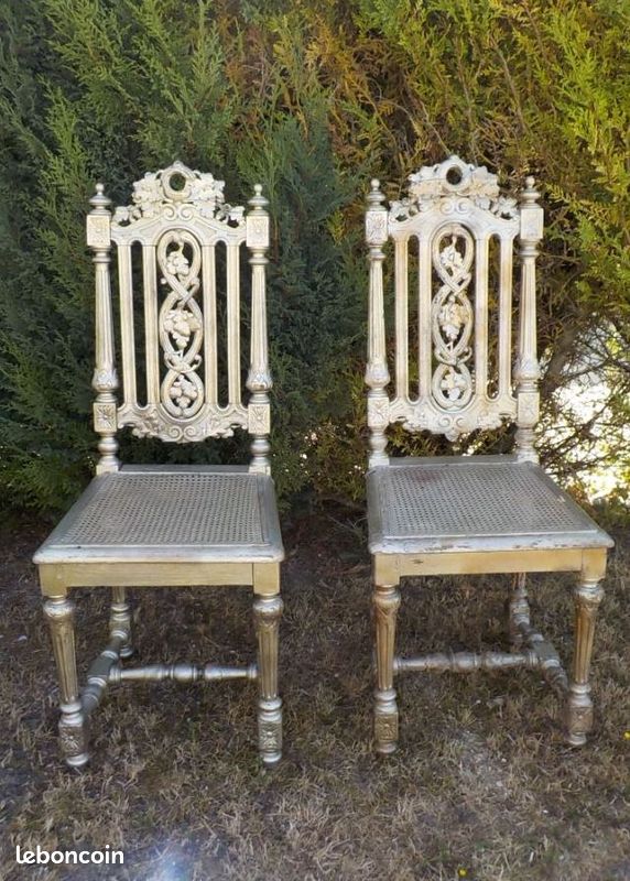 Lot de 2 chaises Louis XIII / Henry II (image 1)