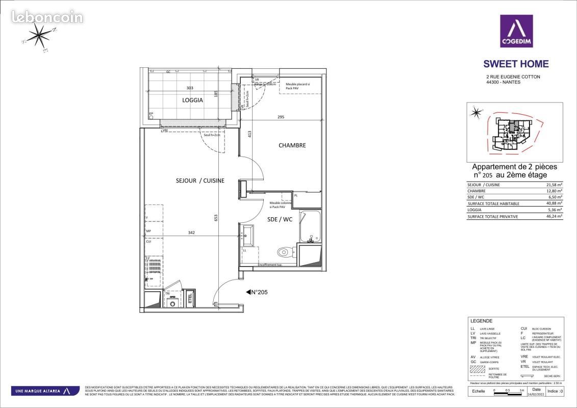 Appartement 2 pièces 40 m² · à Nantes · 40 m² · 634 €