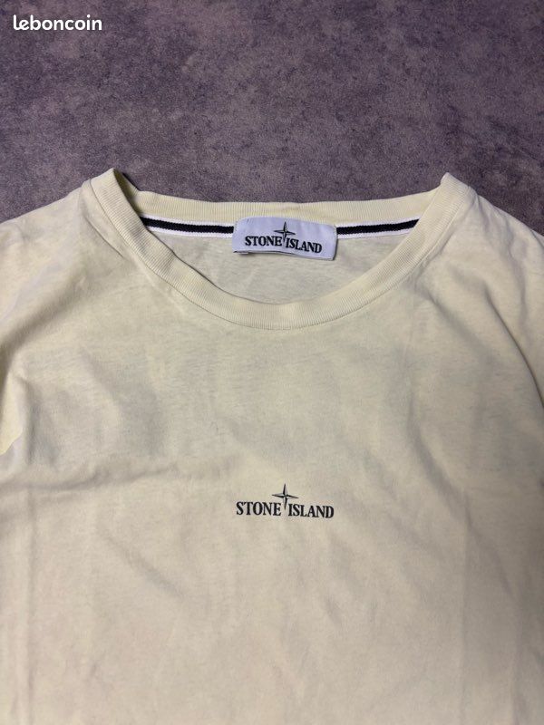 T-shirt Stone Island Jaune - Taille L 100% Coton - Occasion Bon état