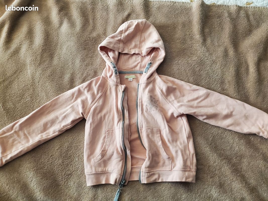 Gilet zip rose 6ans Vertbaudet (image 2)