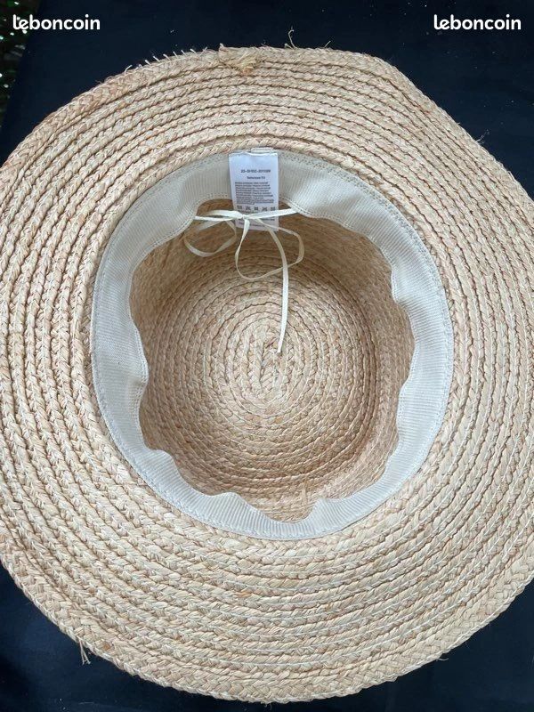 Sublime chapeau canotier neuf taille unique en paille (image 4)
