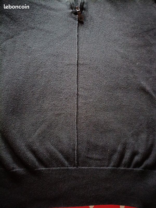 Pull col camionneur noir Mugler Men Thierry Mugler 100 % coton très bon état taille L (image 14)