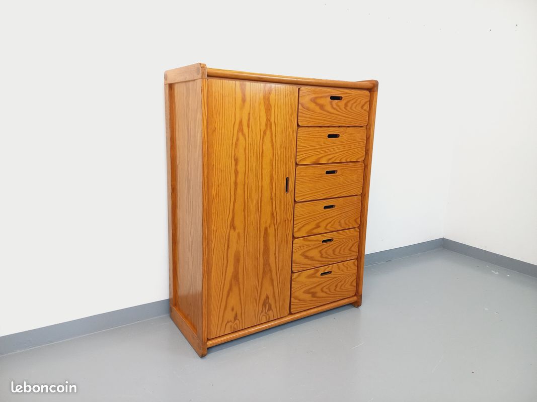 Armoire 3 Portes Avec Penderie Bois Massif Vernis Blanc - Neder - Armoire