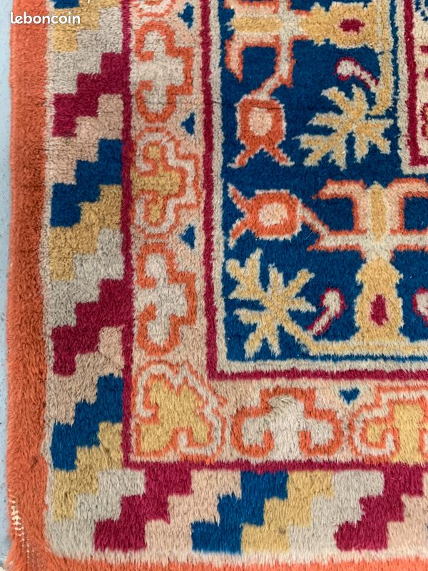 Très beau tapis chinois Samarkand fond rouge (204 x 145 cm) (image 7)