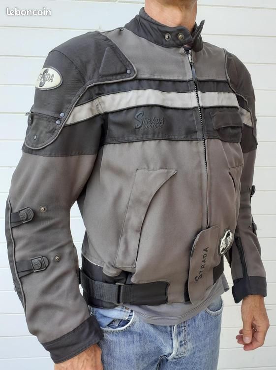 Blouson moto Hiver Homme Strada XXL Noir/Gris Équipement moto