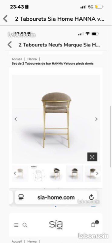 Tabouret velours haut de gamme (image 4)