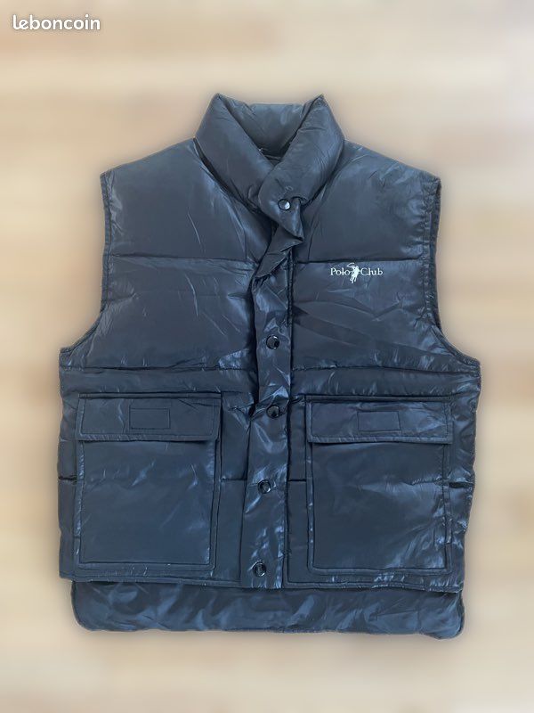 Doudoune sans manche vintage homme effet enduit Polo Club taille S (image 1)