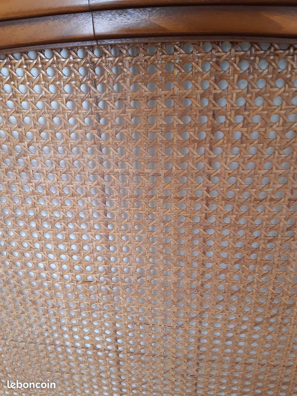 Tete de lit merisier et cannage pour lit d une largeur de 140 (image 6)
