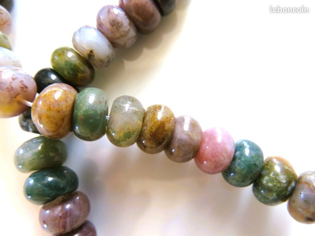 Perles d'agate indienne rondes 8mm