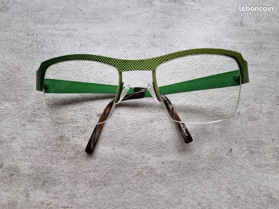 Lunettes Créateur JF REY JF2527 - Monture Verte Métal Léger - Fabriqué En France - Neuf