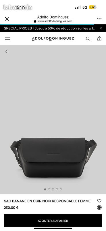 Sac en cuir neuf Adolfo Dominguez (image 5)