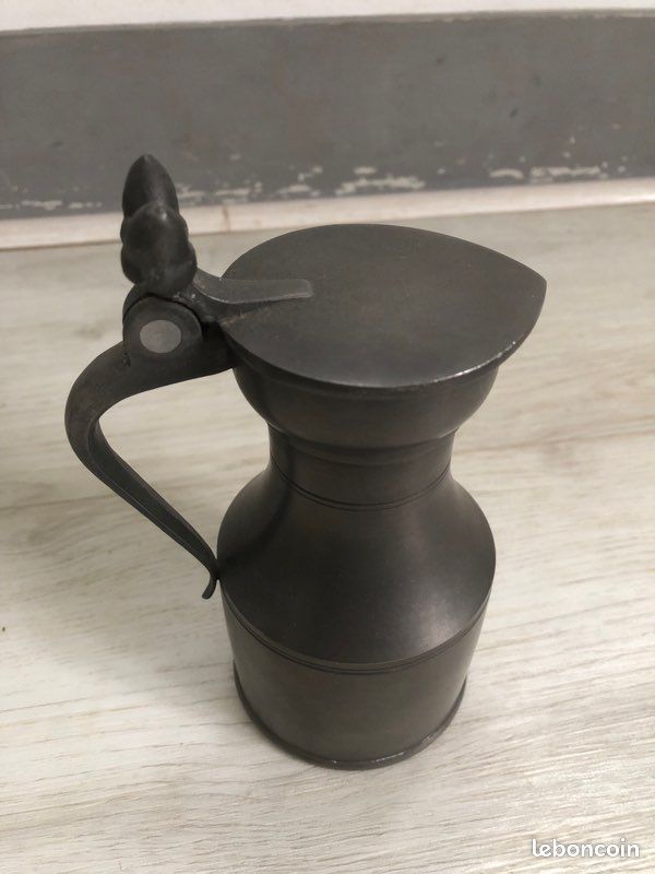 Pichet/carafe en étain avec couvercle (image 4)