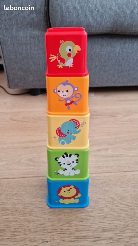 Fisher-Price Cubes Découvertes, jouet pour bébé à empiler et à