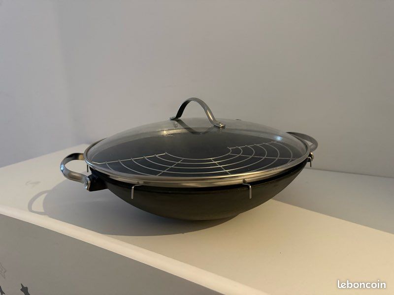 Wok En Fonte - Compatible Induction, Gaz, électrique - Neuf