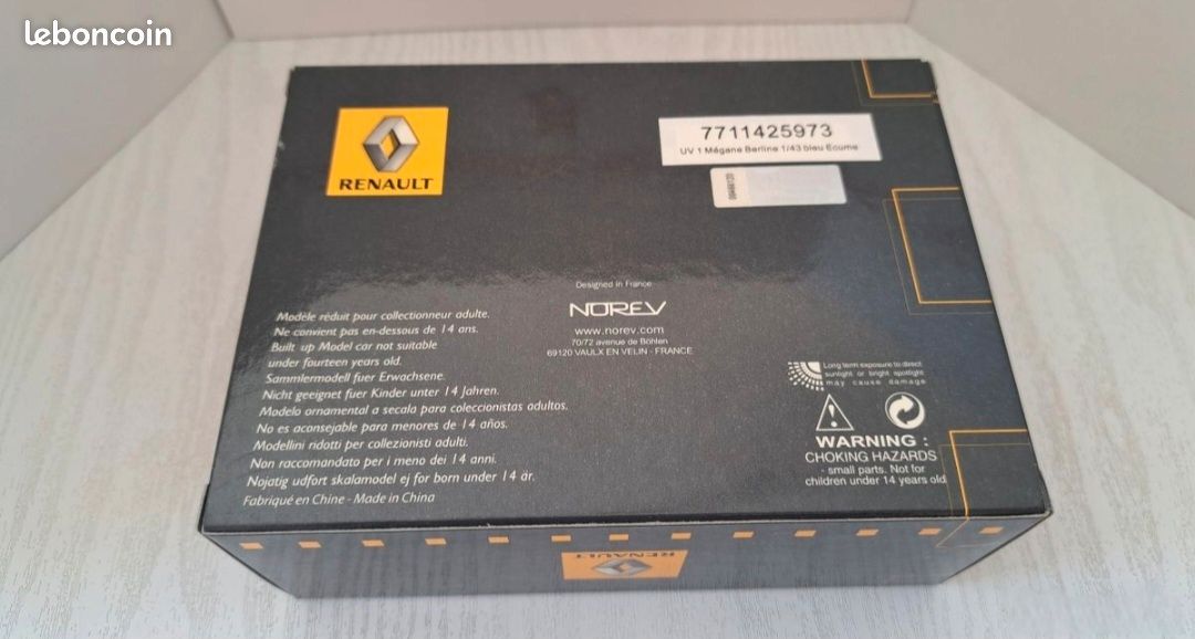 Modèle Réduit Renault Megane Berline Norev 1:43 - Bleu - Neuf Sous Blister