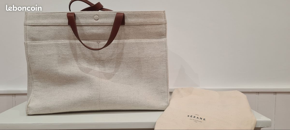 Sac Sézane – Grand cabas toile cuir Accessoires Bagagerie