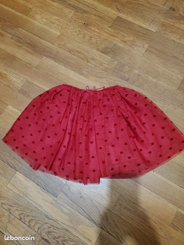 Jupe en tulle rouge H&M - 8/10 ans - TBE (image 1)