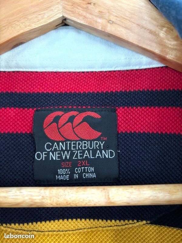 Très jolie sweat polo maillot vintage rétro ancien Canterbury New Zealand rugby 🏉 taille XXL 100 % coton - Vêtements