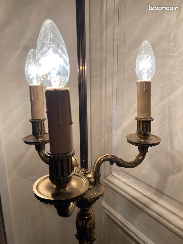 Lampadaire vintage bronze doré (image 2)