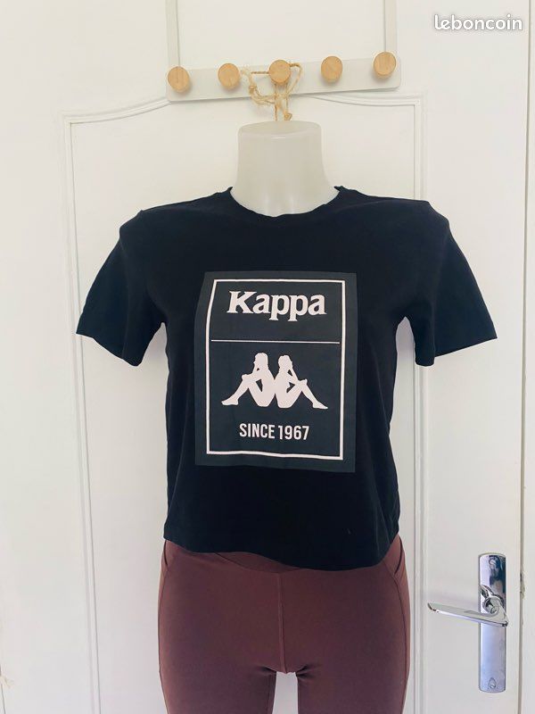 T-shirt Kappa crop top noir 100% coton (image 7)